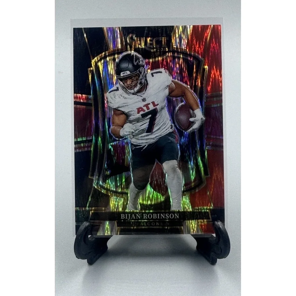 2025 Select Football Bijan Robinson Premier Red & Black Shock Prizm #148 Falcons